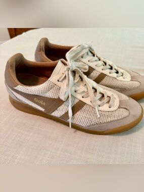 Gola Women’s Tornado Zephyr Mesh Sneakers Size 8.5 Off White Camel